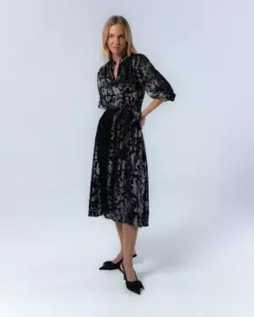 Платье миди Candela с поясом-бантом Niza, черный