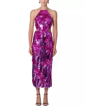 Платье-миди Carolina Herrera с вырезом на талии, розовый