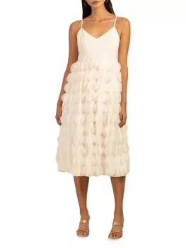 Платье миди Carolina с круглой аппликацией Trina Turk, белый