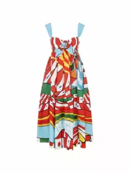 Платье миди Carretto Dolce&Gabbana, мультиколор