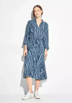 Платье миди Cecil с поясом на талии, голубой