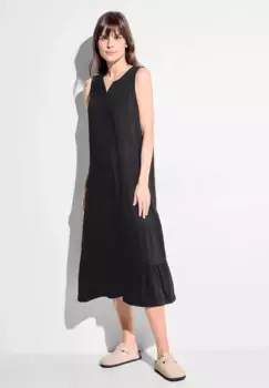 Платье миди Cecil с воланом, черный