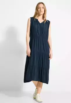 Платье миди Cecil с воланом, синий