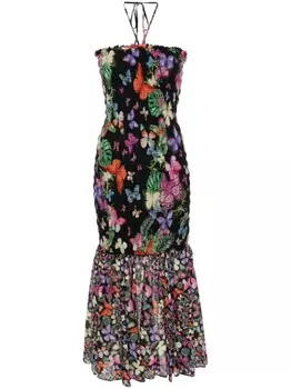 Платье-миди Charo Ruiz Ibiza Cala с принтом бабочек, черный