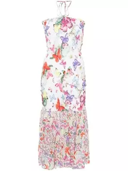 Платье-миди Charo Ruiz Ibiza Cala с принтом бабочек, белый