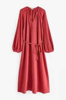 Платье миди Clarice из хлопка Hush, красный