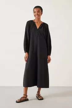 Платье миди Clarice из хлопка Hush, черный