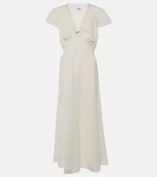 Платье миди Clarice с кружевной отделкой Rixo, белый