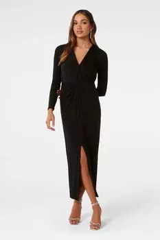 Платье миди Clarissa Petite с блестками Forever New, черный