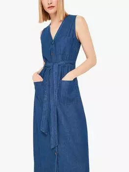 Платье миди Cody из шамбре Whistles, джинсовая ткань