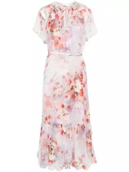 Платье миди Crush Flutter ZIMMERMANN, красный