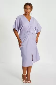 Платье миди Curve Lilac Knot Front QUIZ Clothing