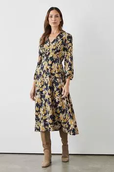 Платье миди цвета шартрез со сборками Debenhams, желтый