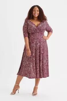 Платье миди цвета вина Helena Scarlett & Jo, красный