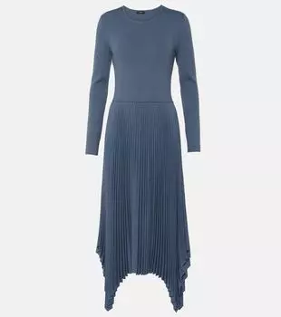 Платье миди deron из плиссированной фланели Joseph, синий