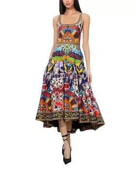 Платье миди «Диана» Alice and Olivia, фиолетовый