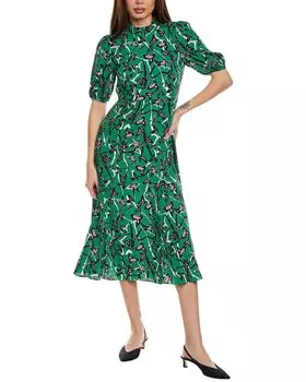 Платье миди Diane von Furstenberg Nella, зеленый