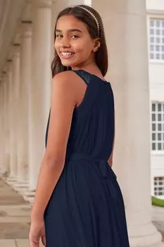 Платье миди для особых случаев с украшением на бретелях бренда Lipsy, синий