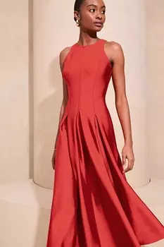 Платье миди для выпускного бала с вырезом халтер Lipsy, красный