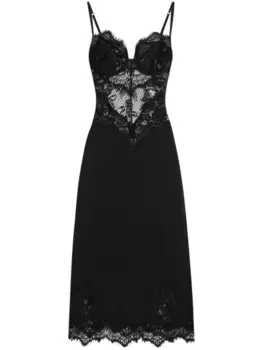 Платье миди Dolce & Gabbana из цветочного кружева, черный