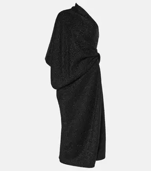 Платье миди Dorota с драпировкой и ламе The Row, черный