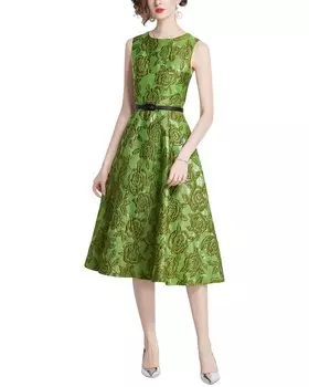 Платье миди DZA, зеленый