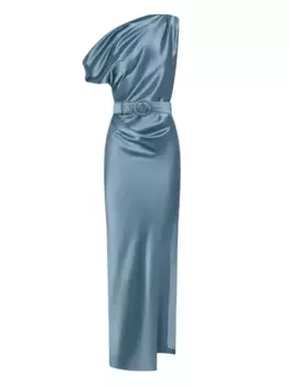 Платье миди Eartha с поясом Nicholas, синий