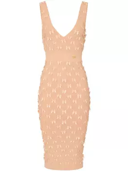 Платье миди Elisabetta Franchi с бантом, оранжевый