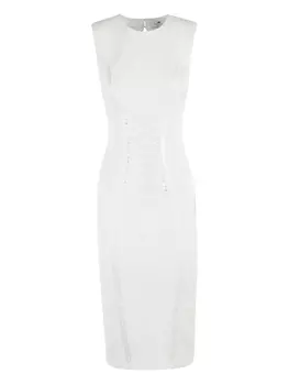 Платье миди Elisabetta Franchi с открытой спиной, белый