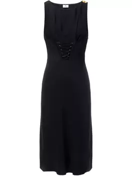 Платье миди Elisabetta Franchi со шнуровкой, черный