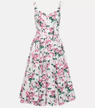 Платье миди Elita из хлопкового поплина EMILIA WICKSTEAD, разноцветный