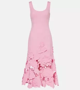 Платье миди Emily с цветочными аппликациями Leo Lin, Flamingo