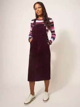 Платье миди Emmie из органического шнура White Stuff, слива