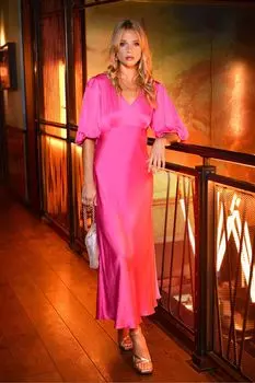 Платье миди Evora диагонального кроя Ro&Zo, розовый