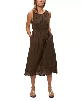 Платье миди Faith с ажурными люверсами Michael Stars, коричневый/бежевый