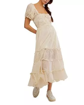 Платье миди Falling Sun Free People, слоновая кость/кремовый