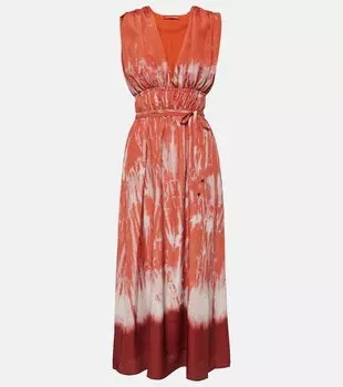 Платье миди fiona со сборками Altuzarra, мультиколор