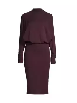 Платье миди Freya из смесовой шерсти Reiss, цвет burgundy