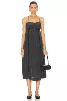 Платье миди Ganni Sleeveless, цвет Gray Pinstripe