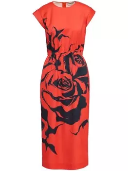 Платье миди Giamond с цветочным принтом Essentiel Antwerp, красный