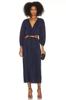 Платье миди Good American Always Fits Plisse, цвет Blue Rinse