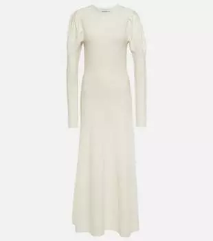 Платье миди hannah из шерсти и кашемира Gabriela Hearst, белый