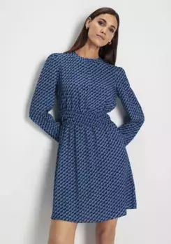 Платье миди HECHTER PARIS с элегантным принтом по всей поверхности - НОВАЯ КОЛЛЕКЦИЯ, синий