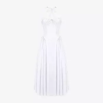 Платье миди House Of Cb Adabella с цветочным принтом на бретелях из смесового хлопка, белый