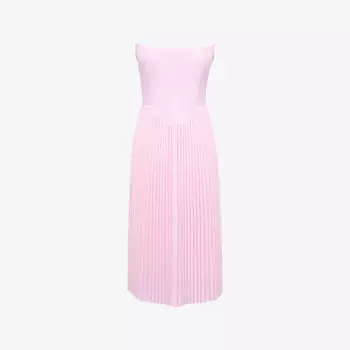 Платье миди House Of Cb Marci из ткани плиссированное корсетное, розовый