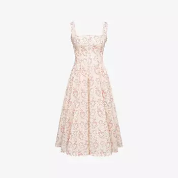 Платье миди House Of Cb Mariabella из эластичного хлопка с цветочным принтом, бежевый