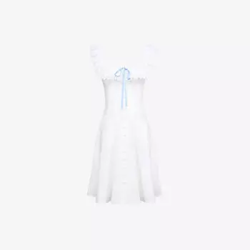 Платье миди House Of Cb Mathilde из стрейч-хлопка с вышивкой ришелье, белый