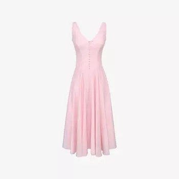 Платье миди House Of Cb Samira из шифона с декоративными пуговицами, розовый