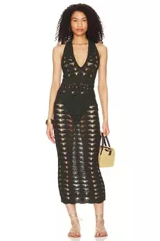 Платье миди House of Harlow 1960 x REVOLVE Avena Crochet, цвет Deep Green