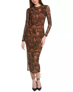 Платье миди Hugo Boss Nasusi, оранжевый